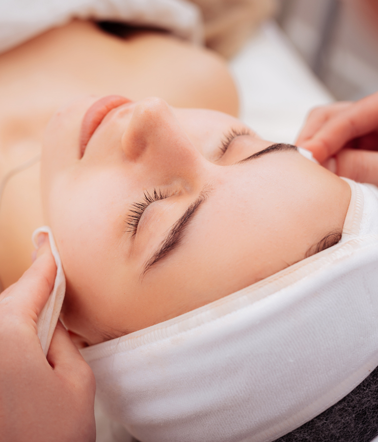 Woman relaxing during facial | La Jolla Cosmetic Laser Clinic In San Diego